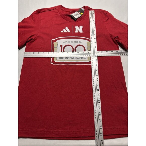 Nebraska Huskers Memorial Stadium Adidas NU Short Sleeve Shirt Mens Small NWT - Picture 5 of 11